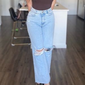 Zara high waisted wide leg jeans